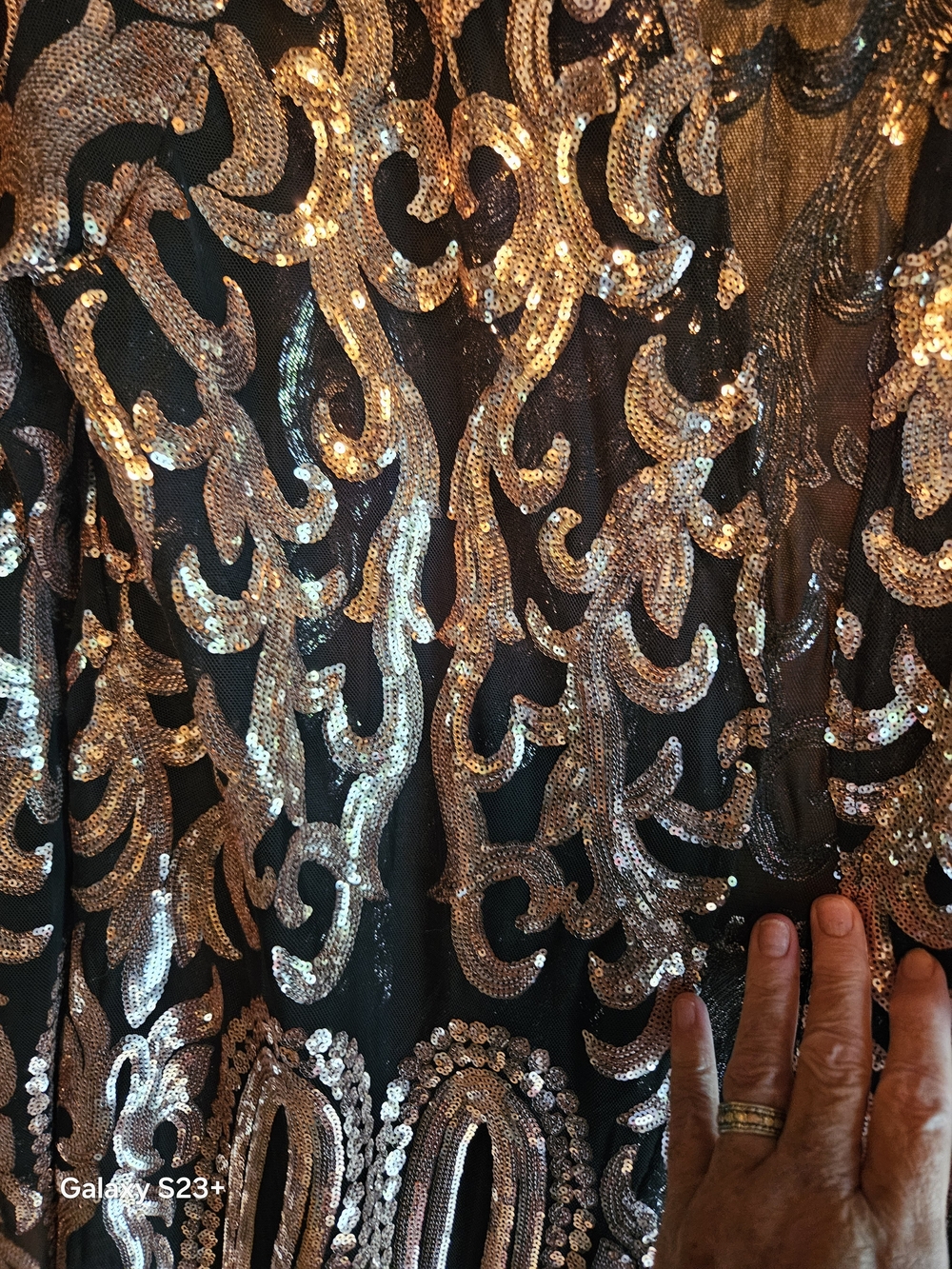 VENUS Black Long Sleeve Sequin Embellished DUSTER - Picture 4 of 8